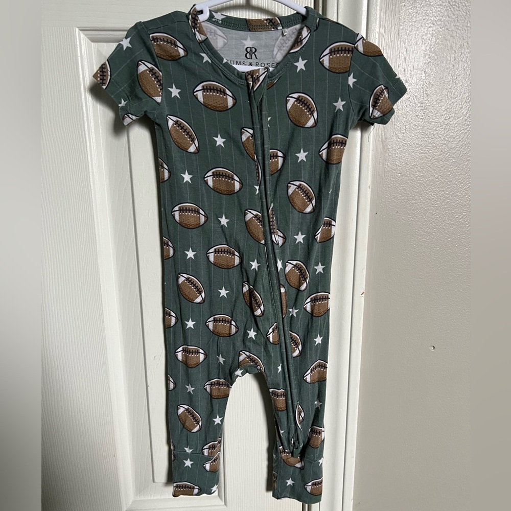 Bums and Roses football romper